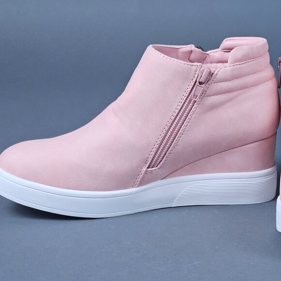 Dream Pairs Pink Blush Platform Wedge Sneaker Ankle Booties - Picture 2 of 14